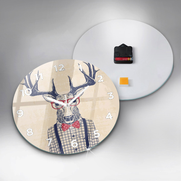 Horloge ronde Cerf en chemise