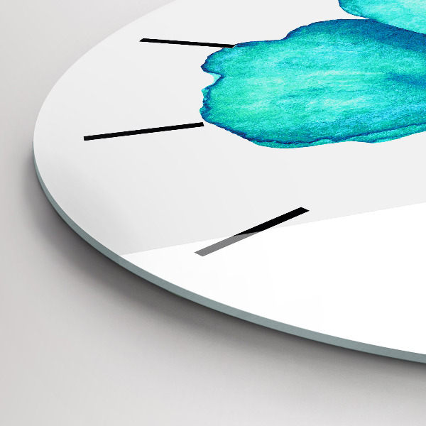 Horloge ronde 'Papillon d''été turquoise'