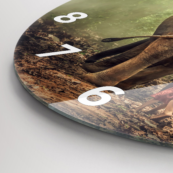 Horloge ronde Enfants conduisant un éléphant