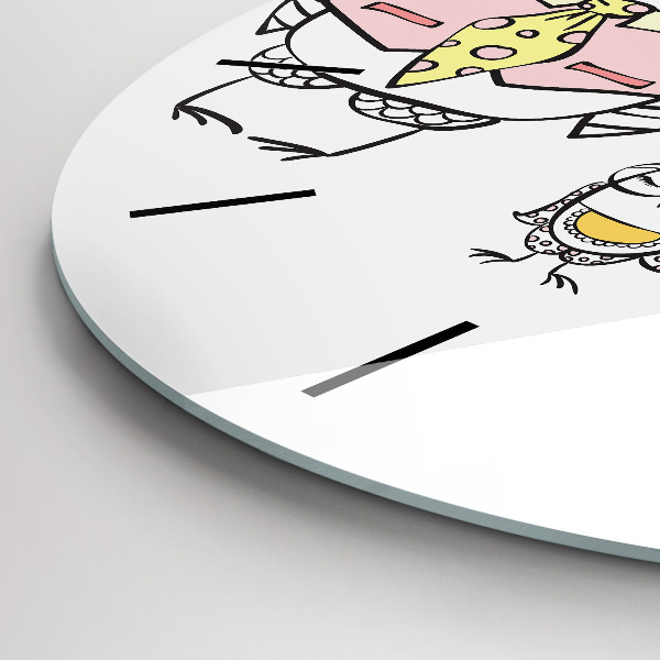 Horloge ronde Affiche vintage de hibou