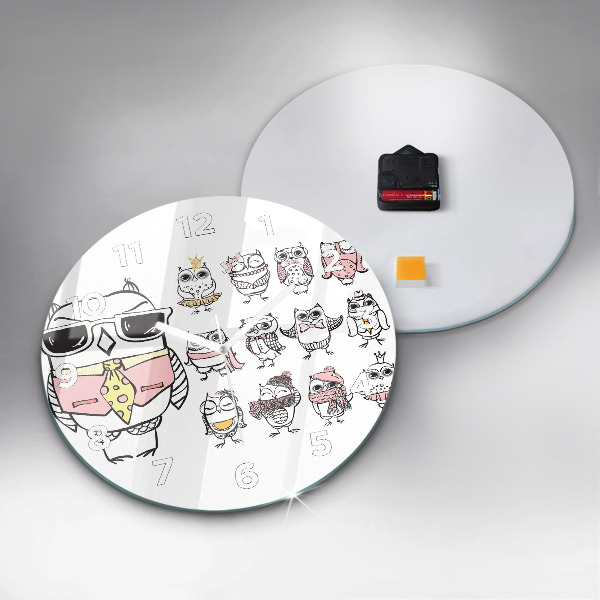 Horloge ronde Affiche vintage de hibou