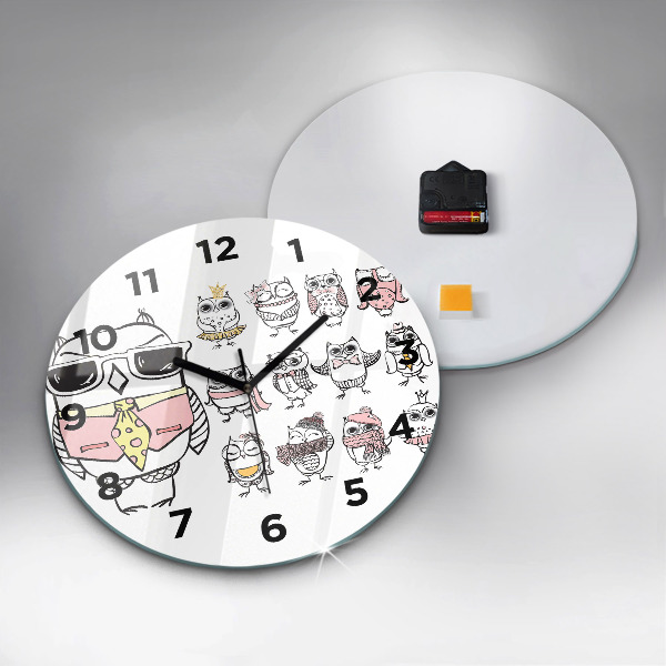 Horloge ronde Affiche vintage de hibou