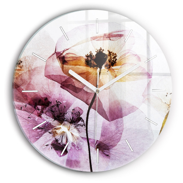 Horloge ronde Fleurs de pavot séchées
