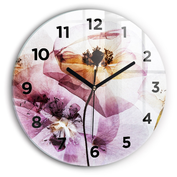 Horloge ronde Fleurs de pavot séchées