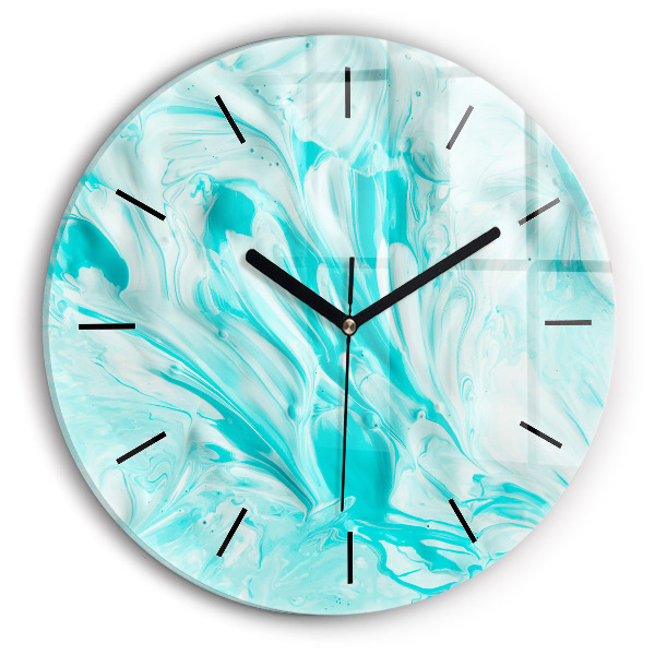 Horloge ronde Abstraction bleue
