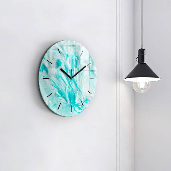 Horloge ronde Abstraction bleue