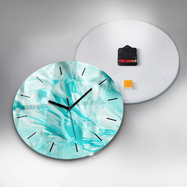Horloge ronde Abstraction bleue