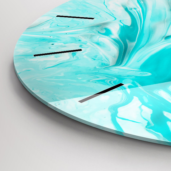 Horloge ronde Abstraction bleue