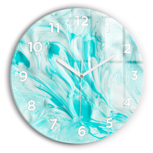 Horloge ronde Abstraction bleue