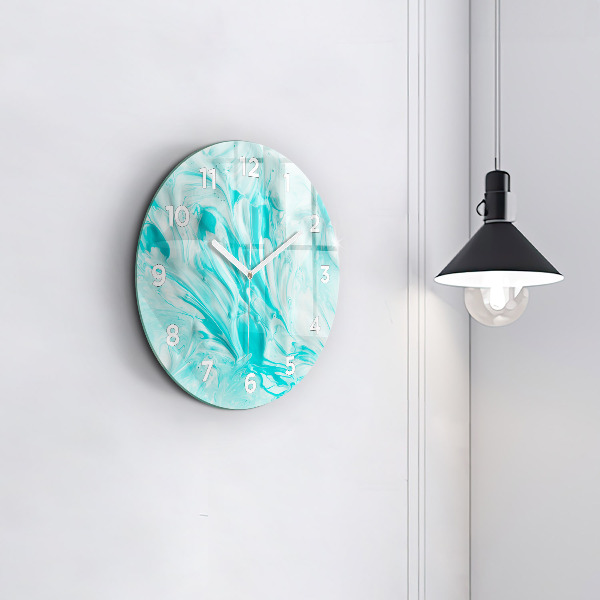 Horloge ronde Abstraction bleue