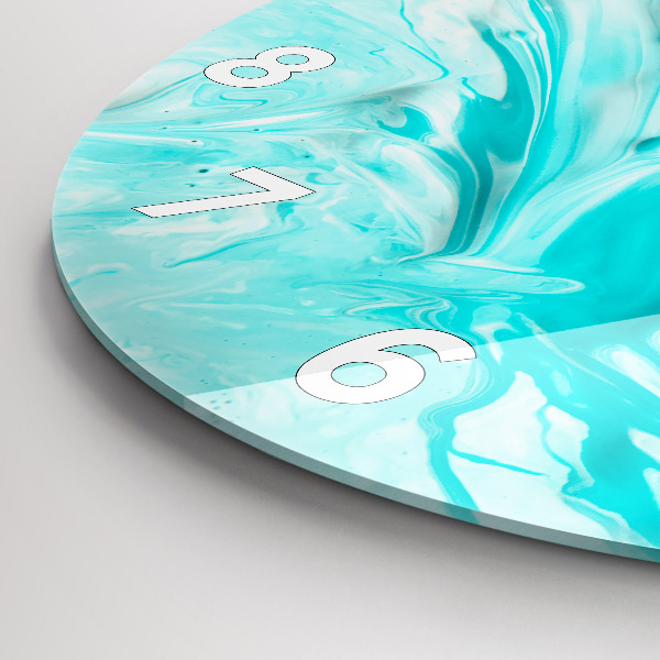 Horloge ronde Abstraction bleue