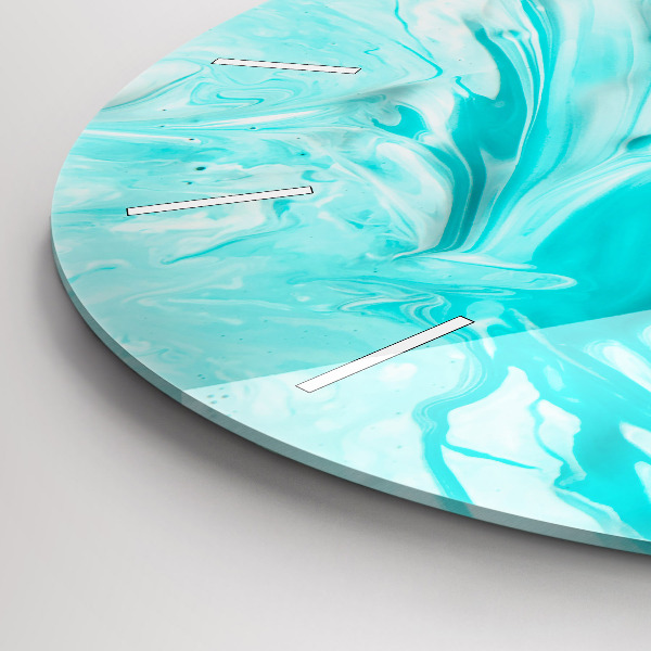 Horloge ronde Abstraction bleue