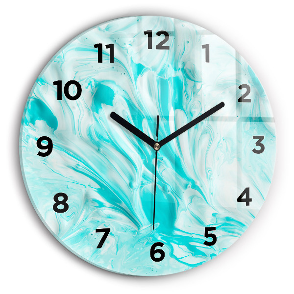 Horloge ronde Abstraction bleue