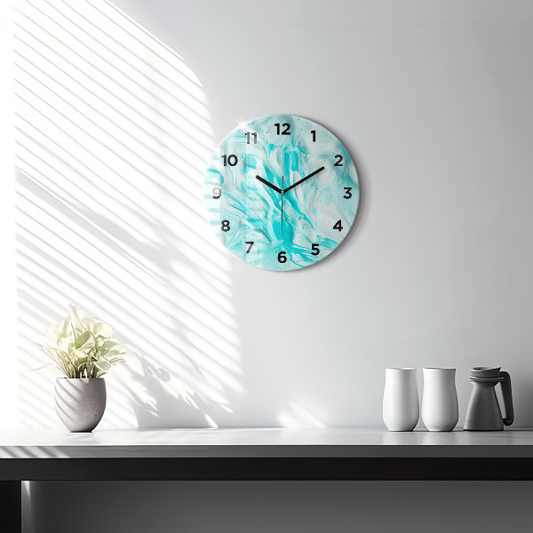 Horloge ronde Abstraction bleue