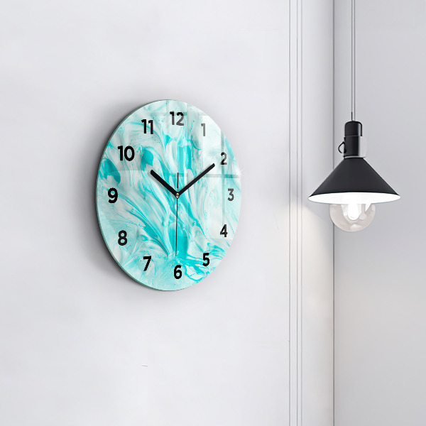 Horloge ronde Abstraction bleue