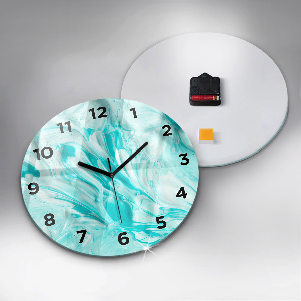 Horloge ronde Abstraction bleue