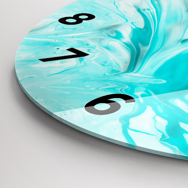 Horloge ronde Abstraction bleue