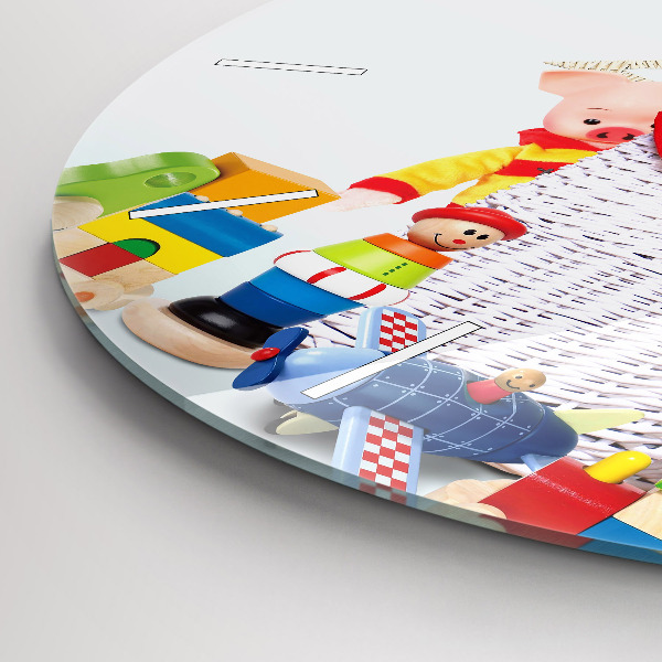 Horloge ronde Panier en osier avec jouets