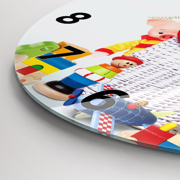 Horloge ronde Panier en osier avec jouets