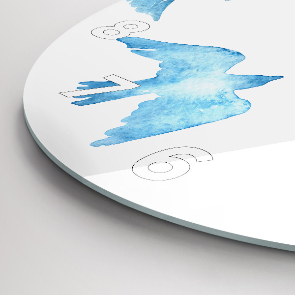 Horloge ronde Oiseaux bleus volants