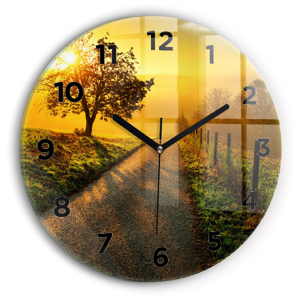 Horloge ronde Brouillard au lever du soleil