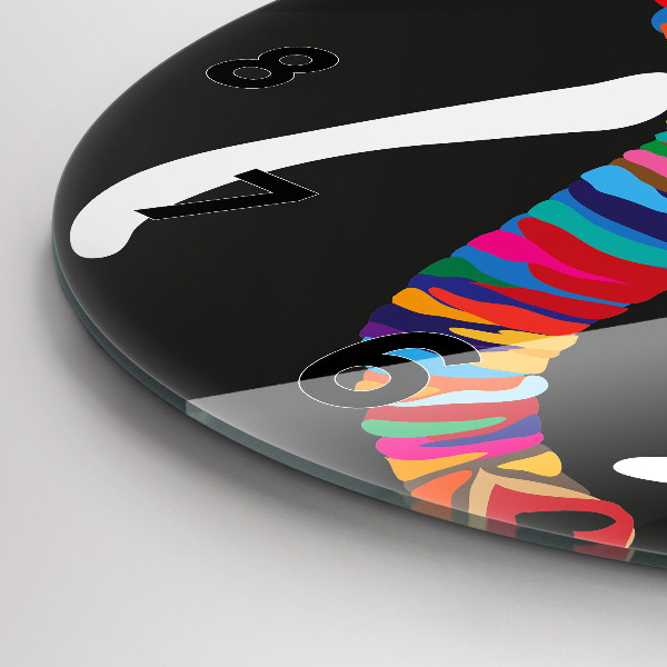 Horloge ronde Éléphant coloré