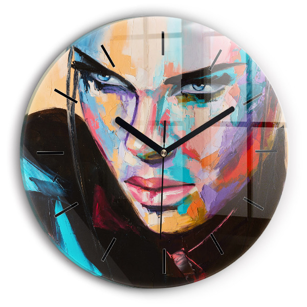 Horloge ronde 'Portrait d''une femme'