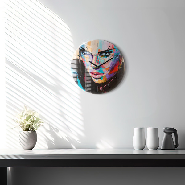 Horloge ronde 'Portrait d''une femme'