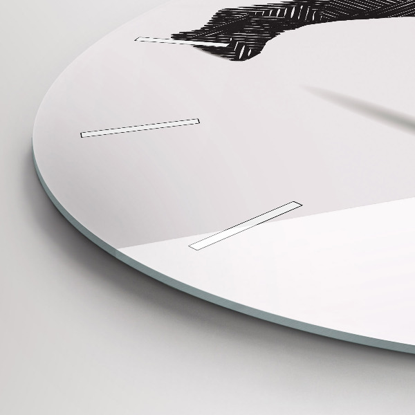 Horloge ronde Dessin au trait de rhinocéros