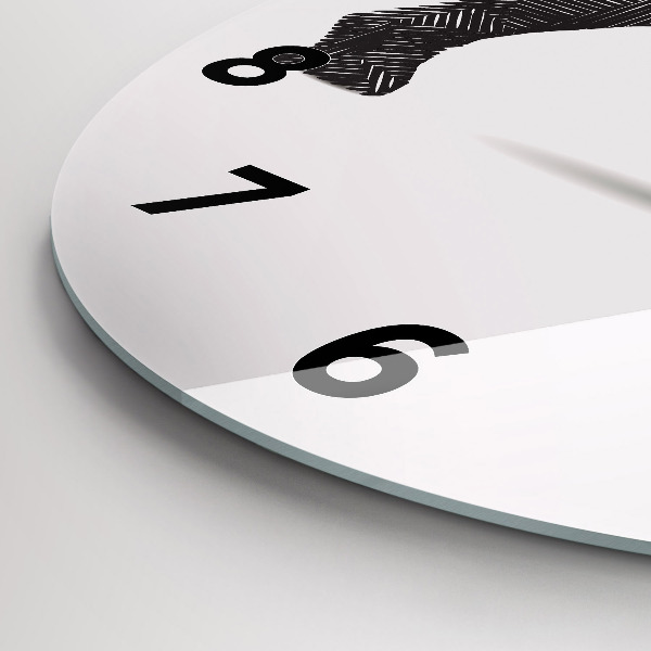 Horloge ronde Dessin au trait de rhinocéros