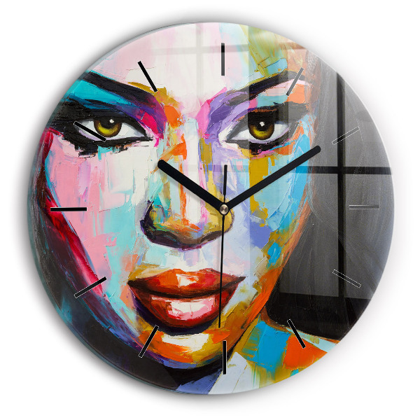 Horloge ronde Visage de femme coloré