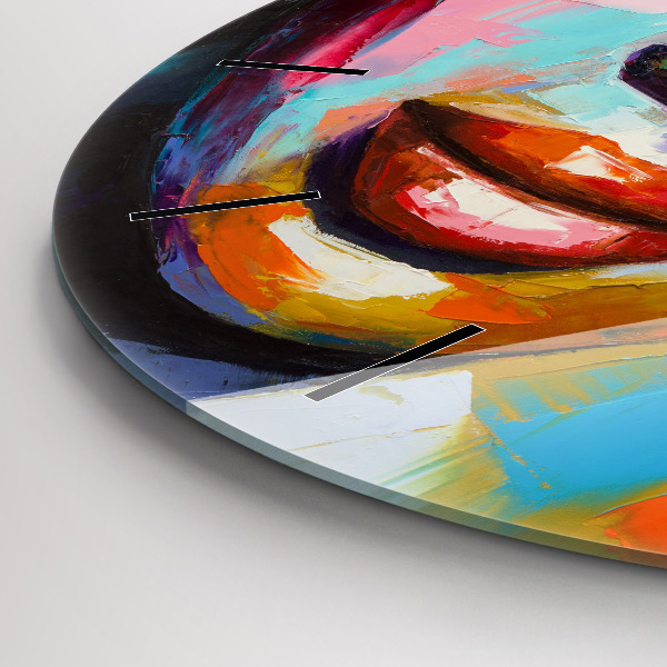 Horloge ronde Visage de femme coloré