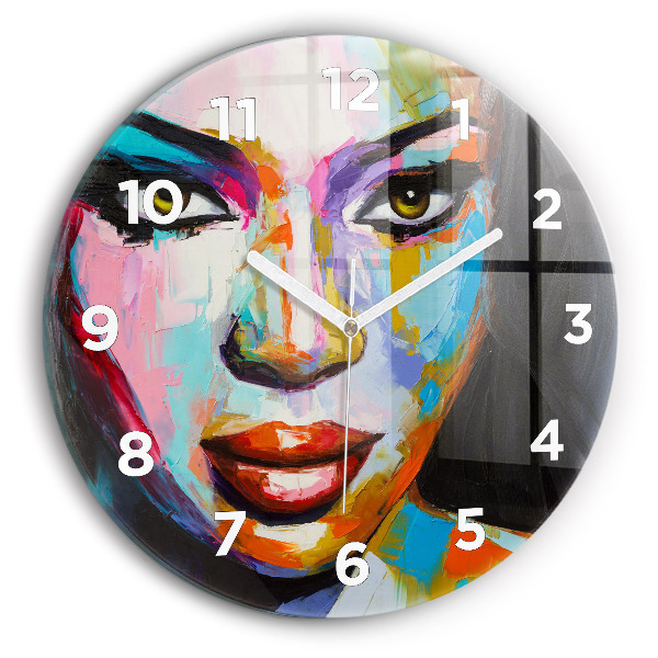 Horloge ronde Visage de femme coloré