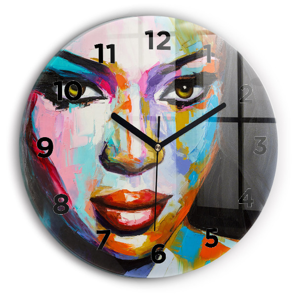 Horloge ronde Visage de femme coloré