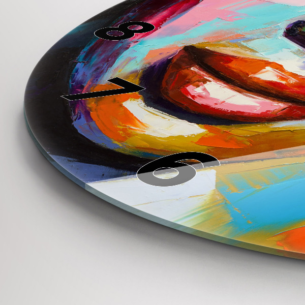 Horloge ronde Visage de femme coloré