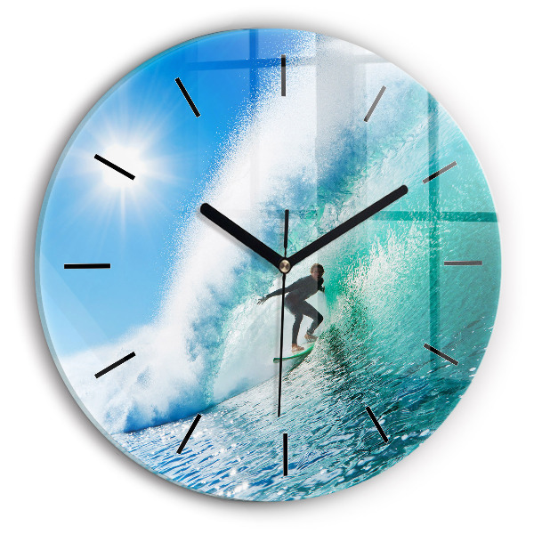 Horloge ronde Surf à Hawaï
