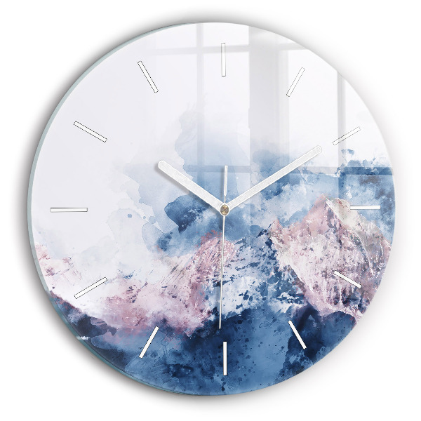 Horloge ronde Chaînes de montagnes abstraites