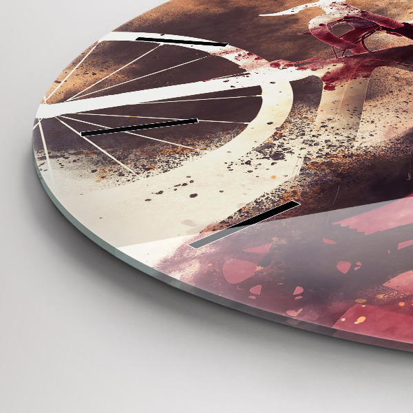 Horloge ronde Femme et vélo