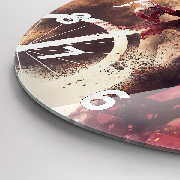 Horloge ronde Femme et vélo