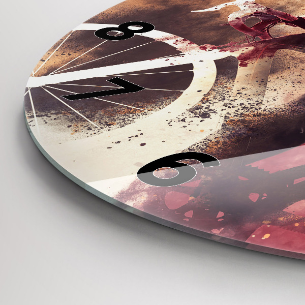 Horloge ronde Femme et vélo