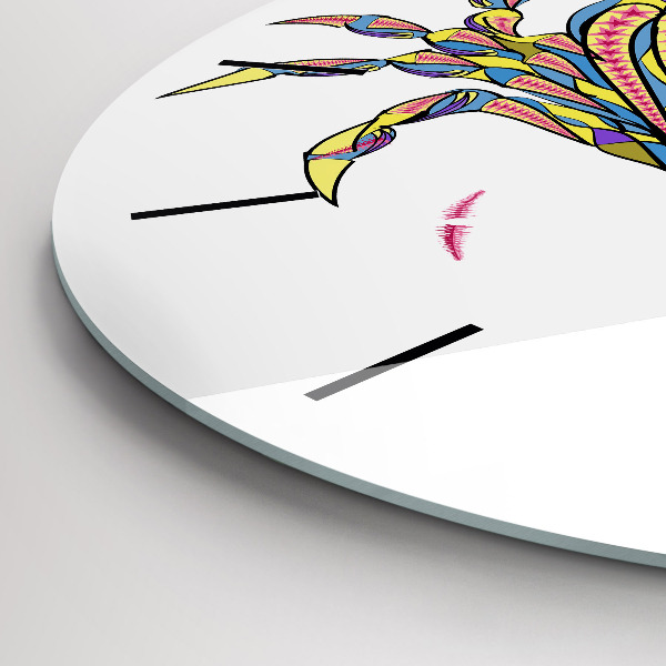 Horloge ronde Crabe ethnique