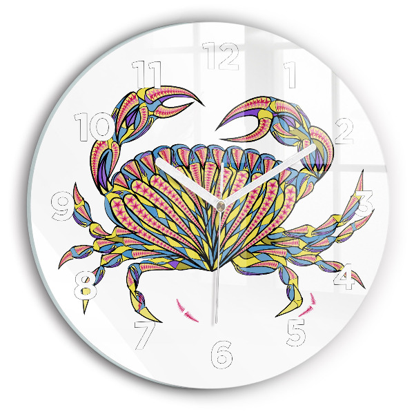 Horloge ronde Crabe ethnique