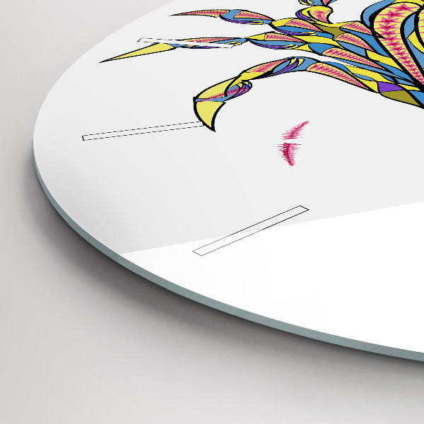 Horloge ronde Crabe ethnique