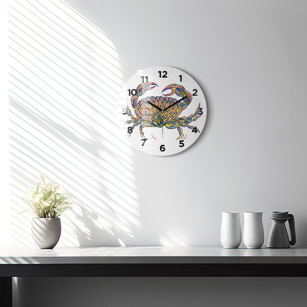 Horloge ronde Crabe ethnique