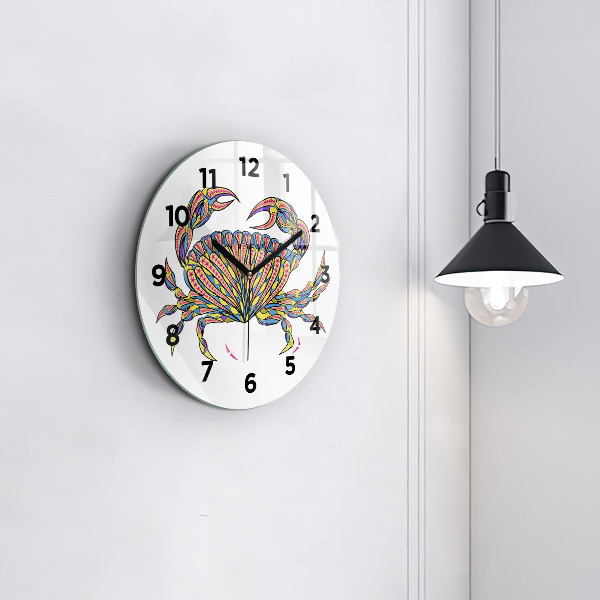 Horloge ronde Crabe ethnique