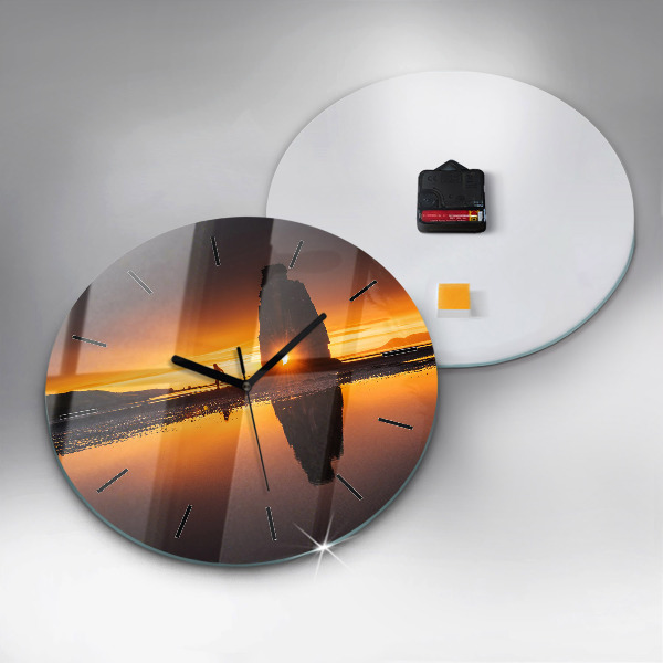 Horloge ronde Coureur et coucher de soleil