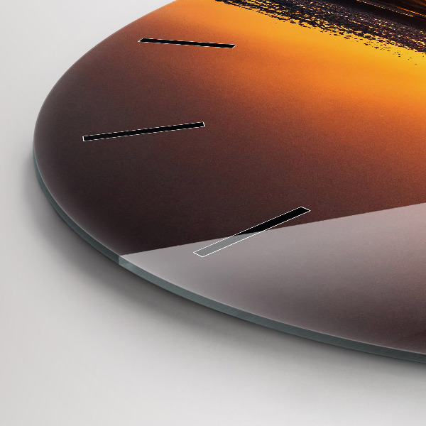 Horloge ronde Coureur et coucher de soleil