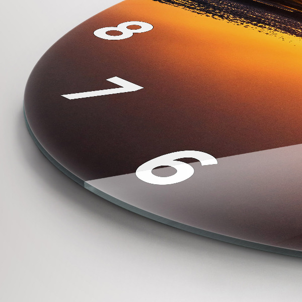 Horloge ronde Coureur et coucher de soleil