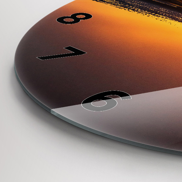 Horloge ronde Coureur et coucher de soleil