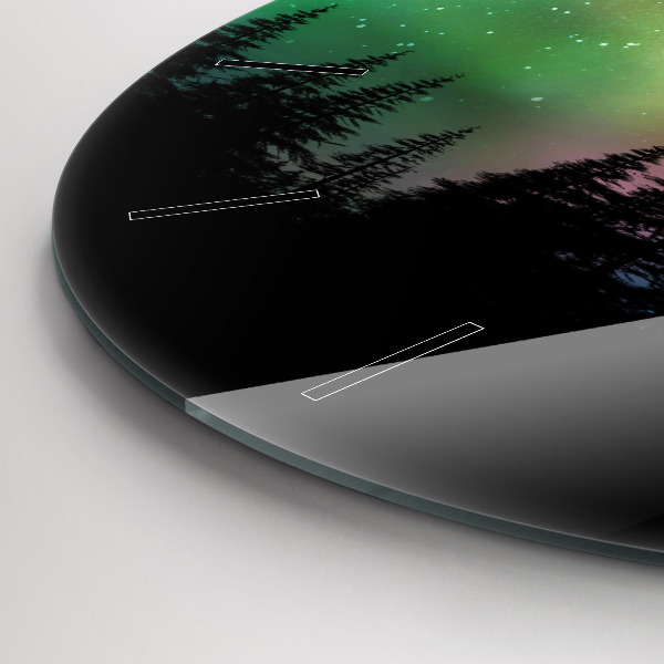 Horloge ronde Aurores boréales